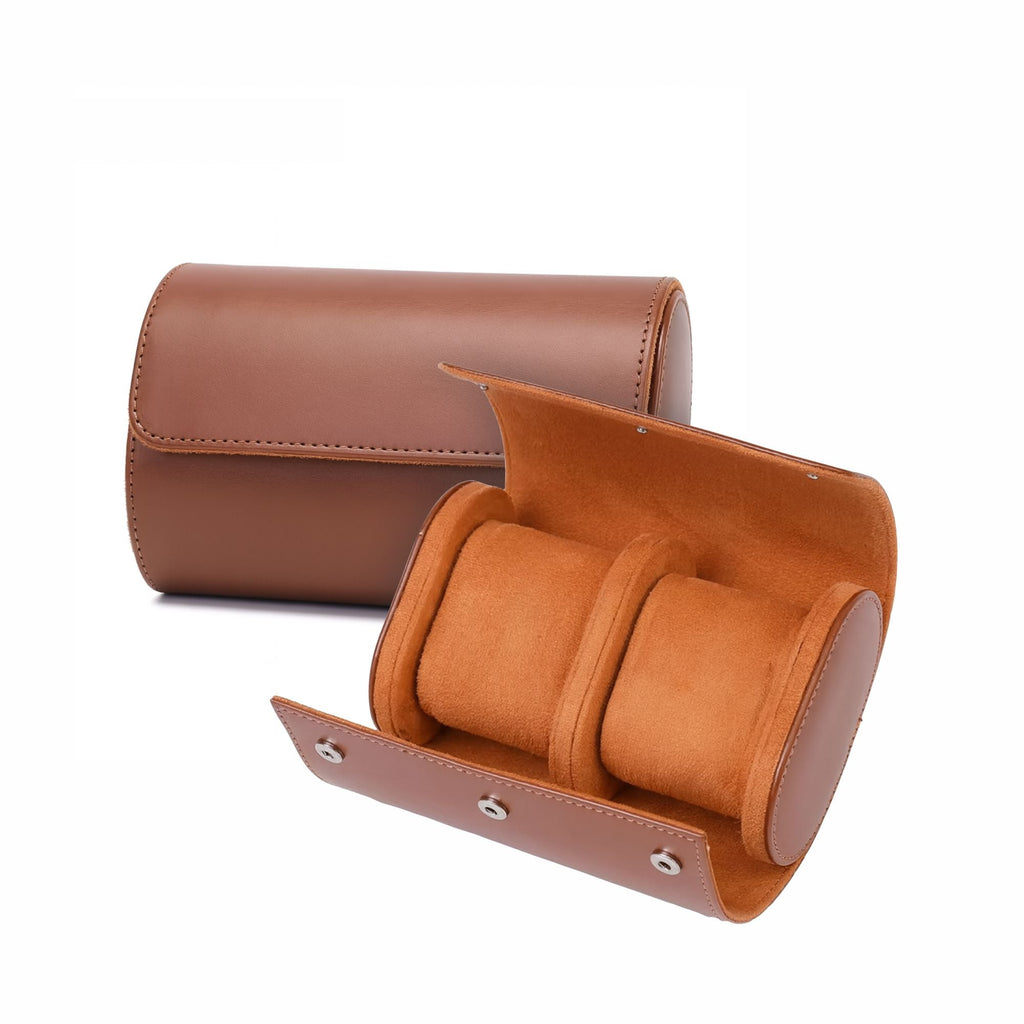 Premium Brown Leather Case - 2 Slots