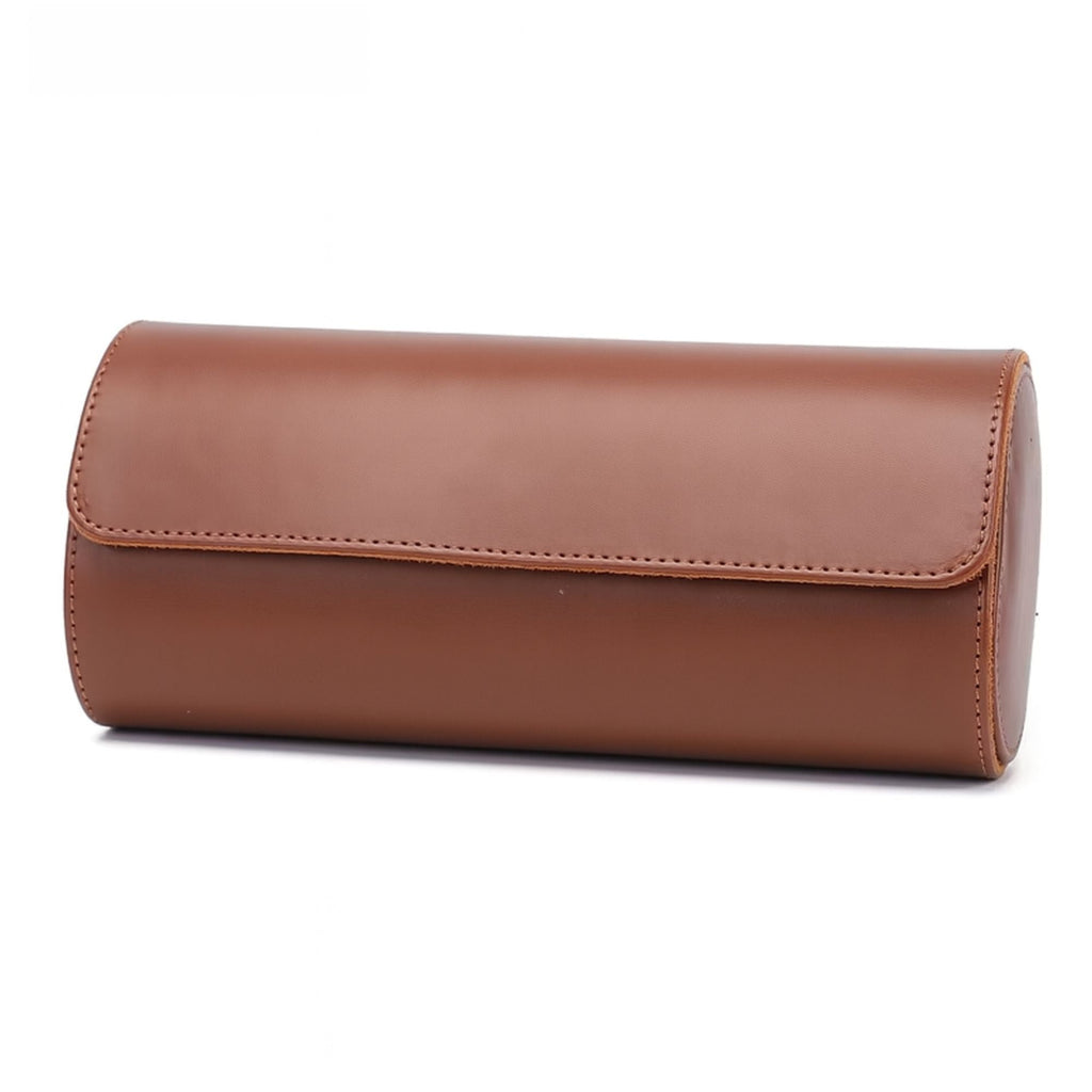 Premium Brown Leather Case - 3 Slots